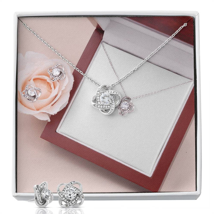 Sparkling Knot Earring and Necklace Set