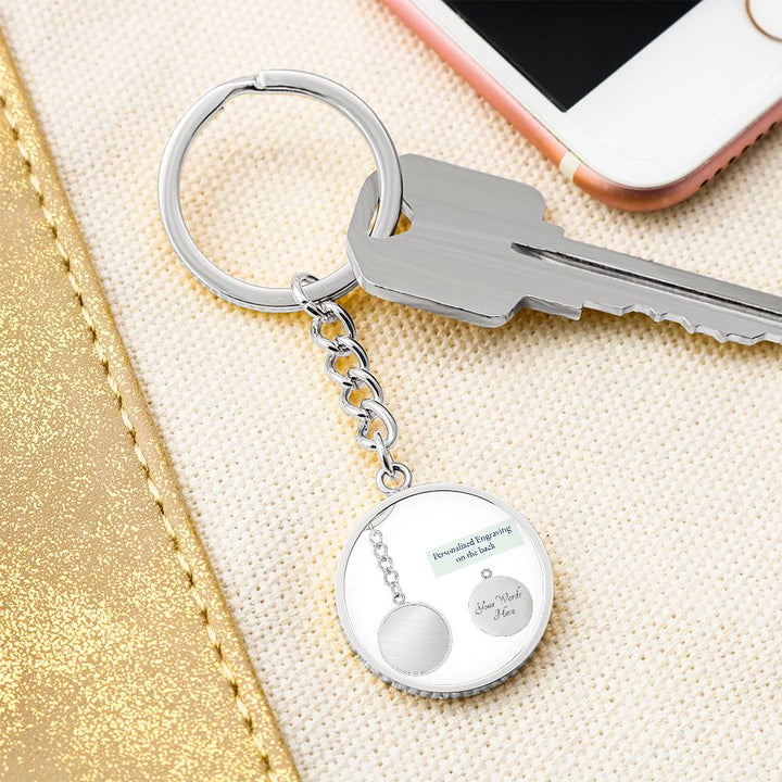 Engraved Metal Linked Key Chain