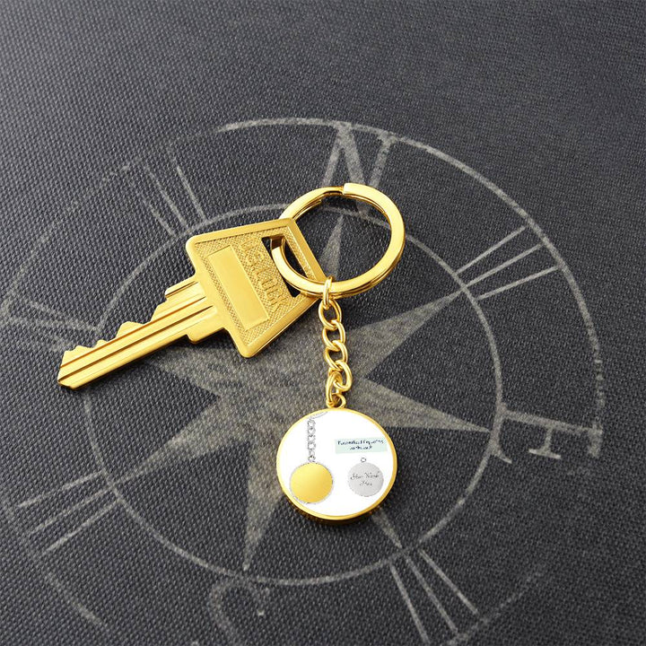 Engraved Metal Linked Key Chain